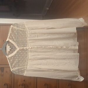 Elegant Cream Blouse with Lace Detail